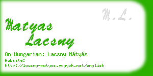 matyas lacsny business card