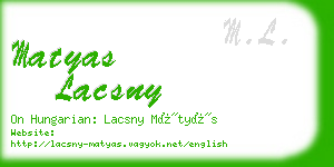 matyas lacsny business card